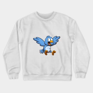 Cute Flying Blue Bird Crewneck Sweatshirt